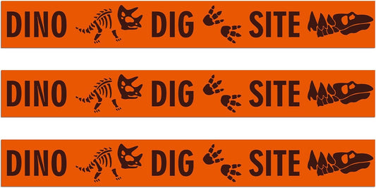 TaoBary 3 Roll Dino Dig Site Caution Tape 20 Feet Dinosaur Zone Dinosaur Party Decorations Themed Dino Party Supplies for Kids Birthday Baby Shower VBS Vacation Bible School Decor (Single,Orange)