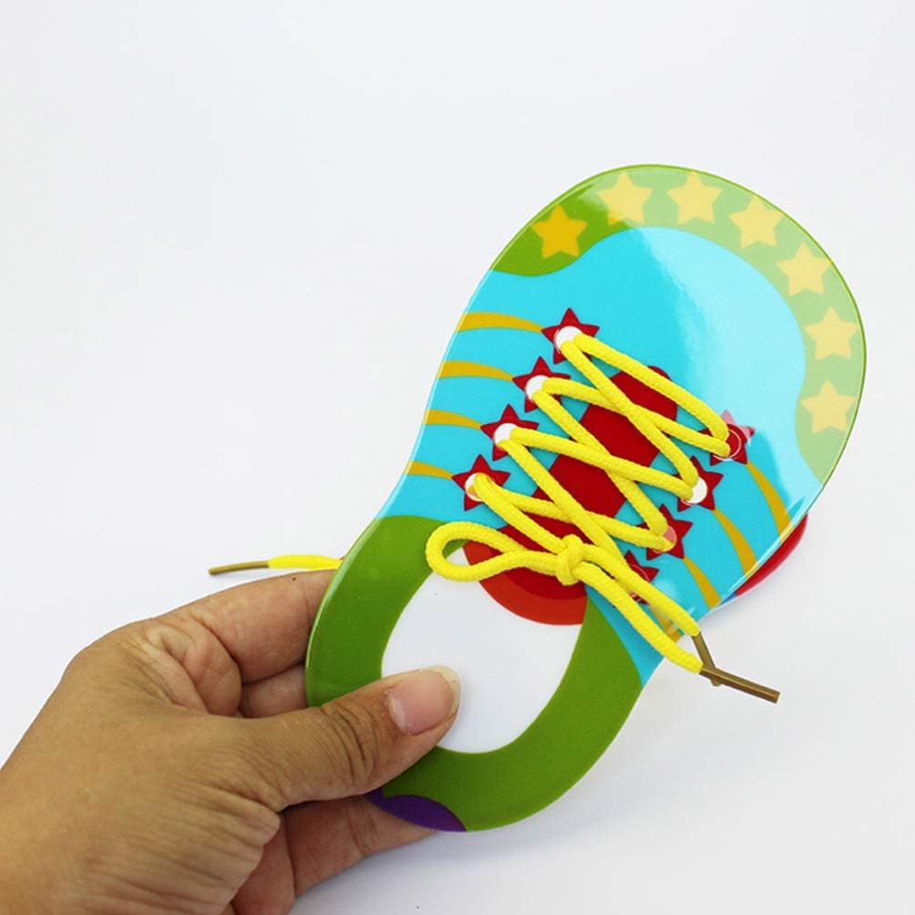 NUOBESTY Threading Toys 4 Pcs Shoelace Lacing Activity Set for Toddlers Early Childhood Education Hand-Eye Coordination Skill Development