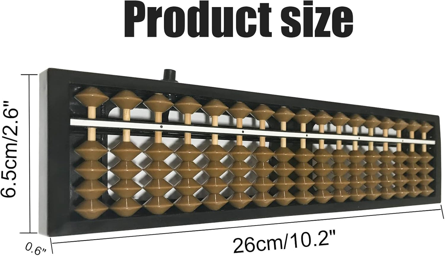 Digit Standard Abacus Soroban Professional 17 Column (10.2 inch) Math Abacus, Math Calculating Tool with Reset Button for Adults Kids (Brown)