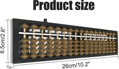 Digit Standard Abacus Soroban Professional 17 Column (10.2 inch) Math Abacus, Math Calculating Tool with Reset Button for Adults Kids (Brown)