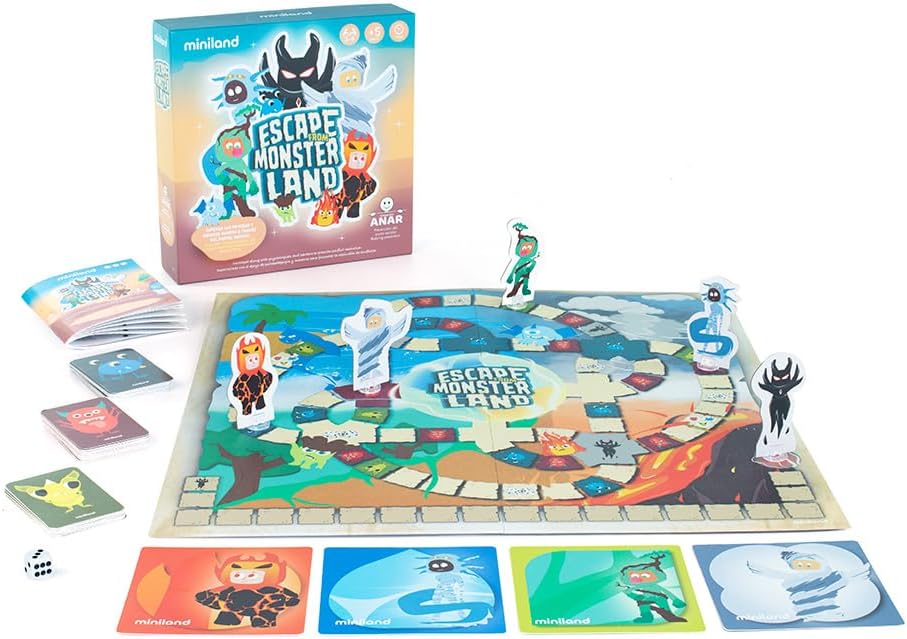 Miniland Board Game for Kids +5, Develops Fine Motor Skills, Come with Wooden Bugs, Tweezers and Game Boards, Children Memory and Pincer Grasp | Catch The Bug