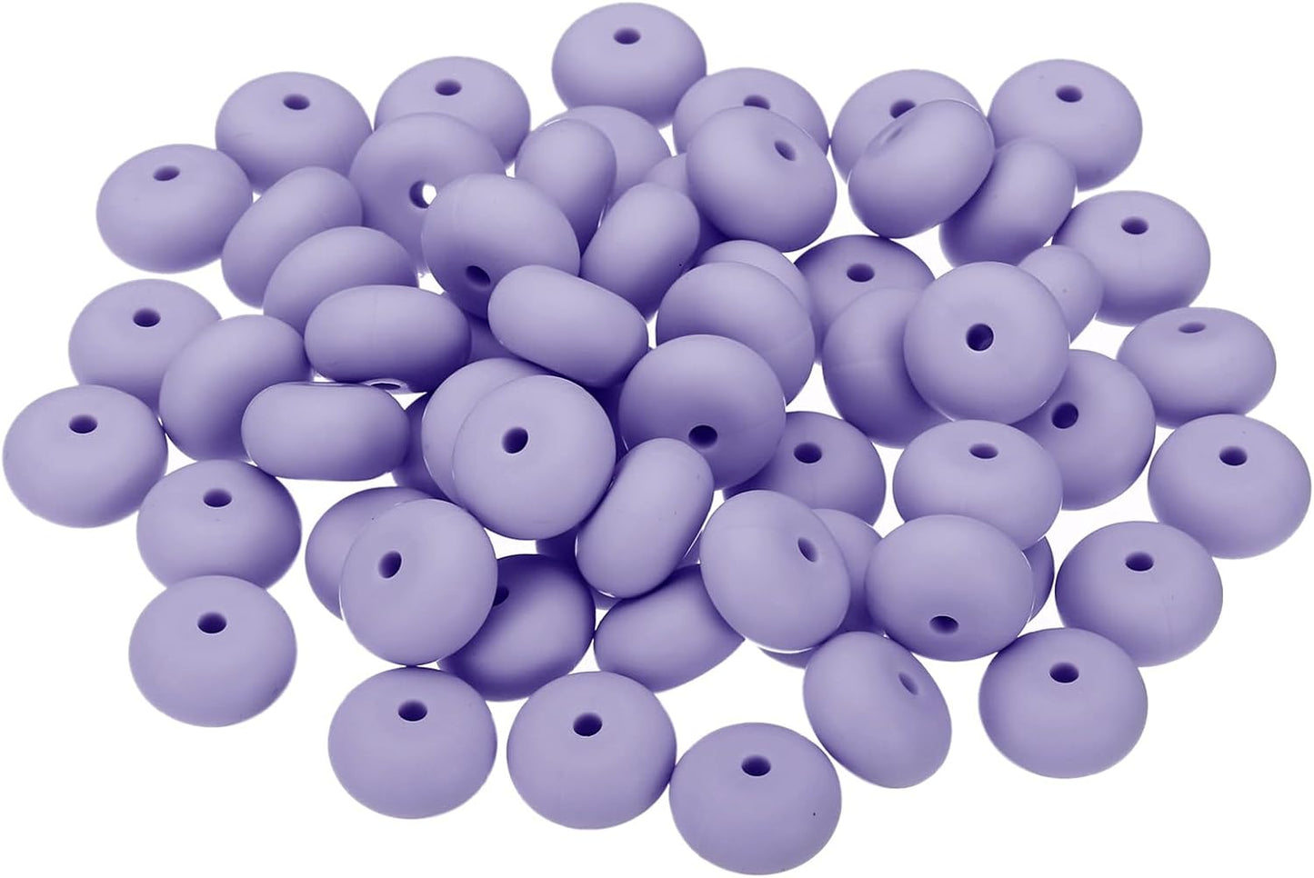 PATIKIL 14mm Silicone Beads, 60PCS Silicone Beads Bulk Abacus Spacer Beads Lentil Focal Cute for Pens Keychain Bracelets Necklace, Black