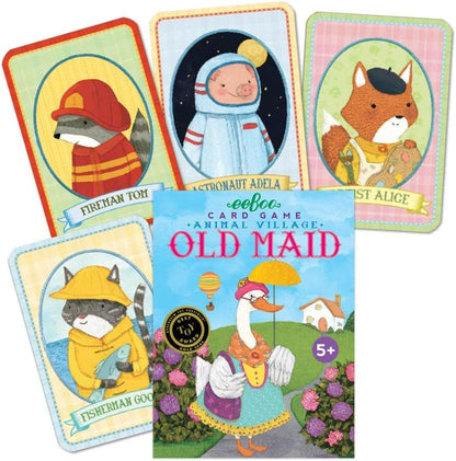 eeBoo Old Maid Playing Card Game - 50 Career Themed Cards, Classic Matching Card Game, Durable Oversized Cards, Screen-Free Fun, Ages 5+