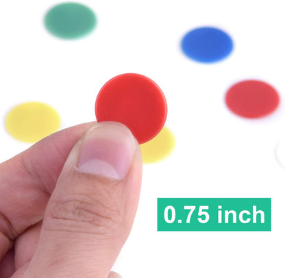 Coopay 1000 Pieces 1 Inch Bingo Chips Bulk, 10 Colors Bingo Markers for Math Practice, Plastic Learning Counters Disks Counting Discs, Poker Chips Game Tokens Kids Reward