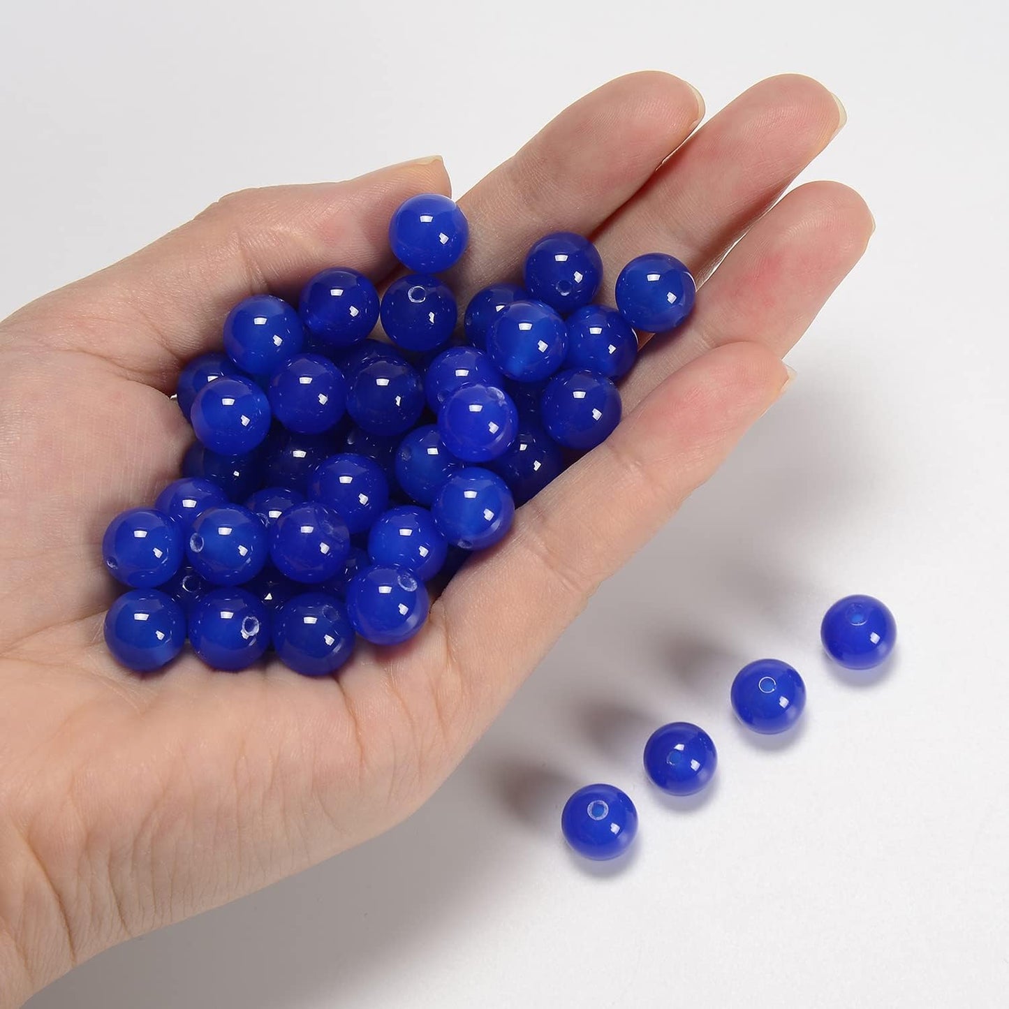 NCB 100pcs Original Natural Stone Beads Gemstone Round Loose Beads 6mm 8mm 10mm (Blue Aventurine, 6mm 100Beads) - Colors B