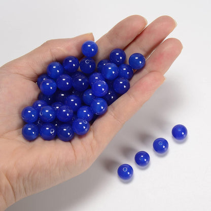 NCB 100pcs Original Natural Stone Beads Gemstone Round Loose Beads 6mm 8mm 10mm (Blue Aventurine, 6mm 100Beads) - Colors B
