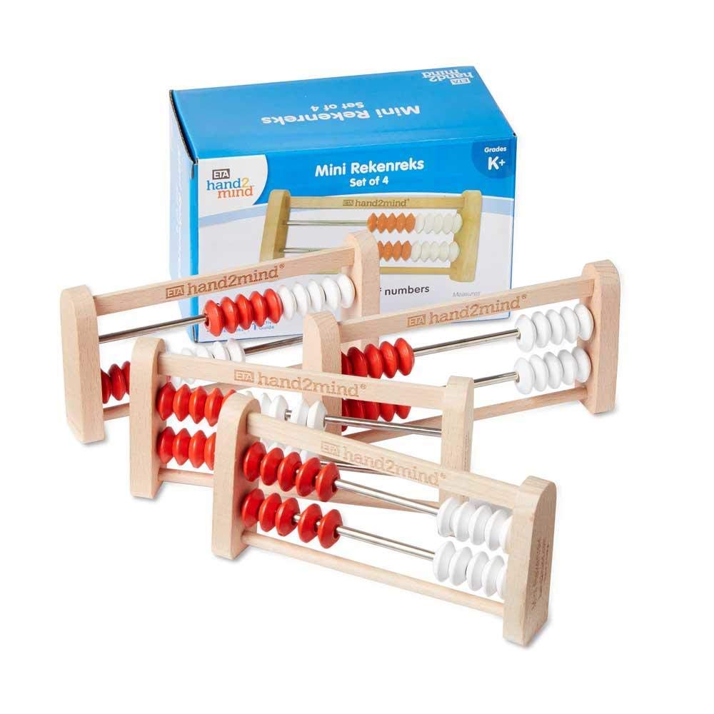 hand2mind Mini 20-Bead Wooden Rekenrek Class Set, Number Rack for Kids, Abacus for Kids, Counting Beads, Math Counters, Educational Toys for Elementary, Math Manipulatives (Set of 25)