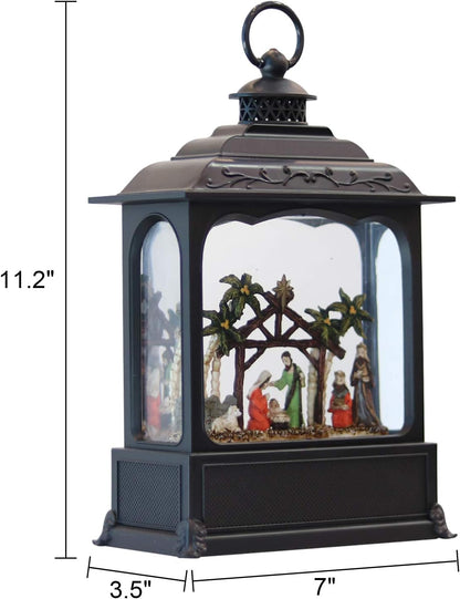 Eldnacele Musical Snow Globe Lantern with Timer, Lighted USB/Battery Operated Swirling Singing Water Glittering Lantern, Snow Globes for Adults and Kids Christmas Decoration- Santa