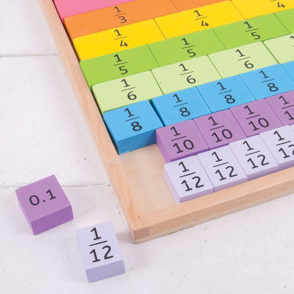 Bigjigs Toys Educational Fractions Tray with Decimals