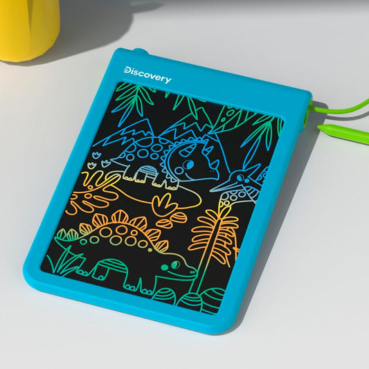 Discovery™ Bright Doodles LCD Art Tablet - Mess-Free Colorful Drawing Pad & Tethered Stylus| Widescreen Display| LCD Writing Tablet for Kids| Arts & Crafts Toy| Toddler Learning Toy| Doodle Board Gift