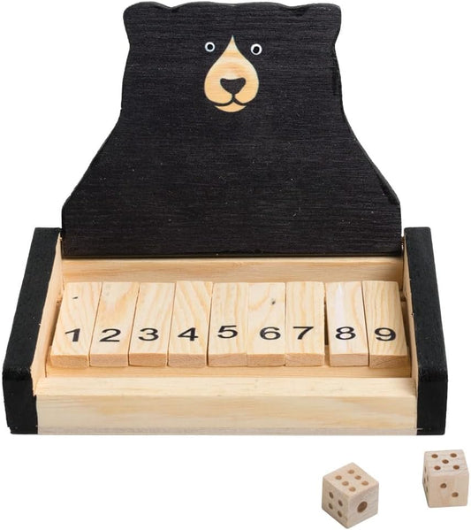 Shut The Box Bear Game, Wood, Fun and Games