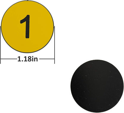 StayMax Plastic Number Tags Engraved Numbered Tags Without Hole (1-50, Black)