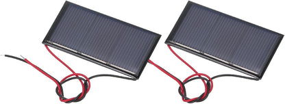 MECCANIXITY 2 Pcs 5.5V 0.44W 70mA Mini Solar Panels, Small Polycrystalline Solar Cell Panel with 2 Cable for DIY Electric Toy Materials Kits Charger, 60mm x 60mm