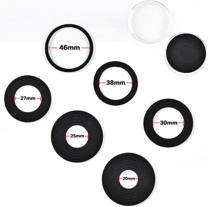PAIYULE 96 Pieces 46mm Coin Capsules, with Foam Gasket and Plastic Storage Organizer Box, 6 Sizes (20/25/27/30/38/46mm) Coins Collector Case Holder for Coin Collection Supplies(Black)