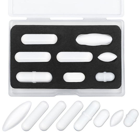 Magnetic Stir Bars with Magnetic Retriever Set, Lab Mixed Size PTFE Magnetic Stirrer Mixer Stir Bars PTFE Stiring Rod, 8x35mm, 8x30mm, 8x28mm, 7x30mm Magnetism for Laboratory Home DIY Project