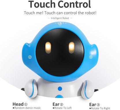GILOBABY Interactive Robot for Kids Ages 3-8 – Rechargeable with Voice Control & Playback Mode – Educational Toy that Sings, Dances and Touch Control (Blue)