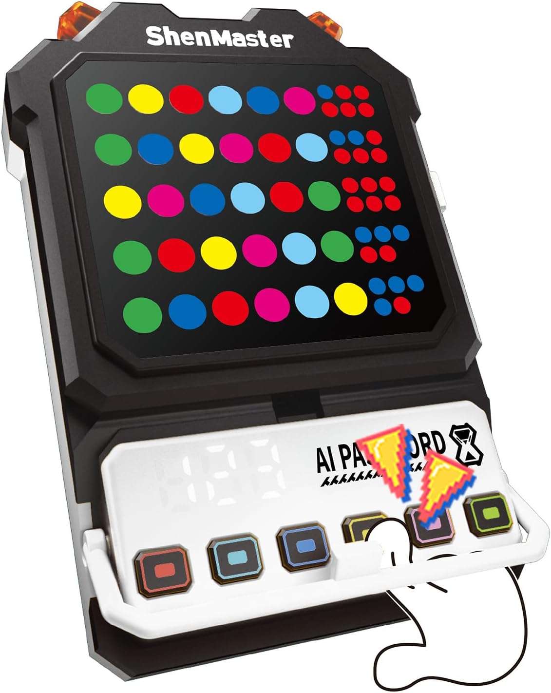 Crack The Code - Electronic Mastermind Code Breaker with Clamp, Super Decoder Handheld Puzzle Games for 1-8 Players, 10,000+ Logic Challenges for Kids & Adults Ages, Portable Travel Game & Gift