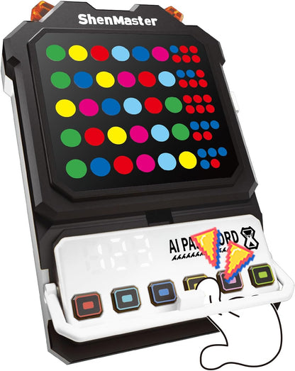 Crack The Code - Electronic Mastermind Code Breaker with Clamp, Super Decoder Handheld Puzzle Games for 1-8 Players, 10,000+ Logic Challenges for Kids & Adults Ages, Portable Travel Game & Gift