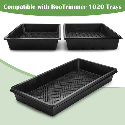 RooTrimmer 10 Pack 1020 Mesh Trays, Extra Strength 1020 Mesh Bottom Trays with Holes, 20'' x 10'', Heavy Duty Propagation Flats for Microgreens, Seed Starting, Soil Blocks, Hydroponics & Wheatgrass