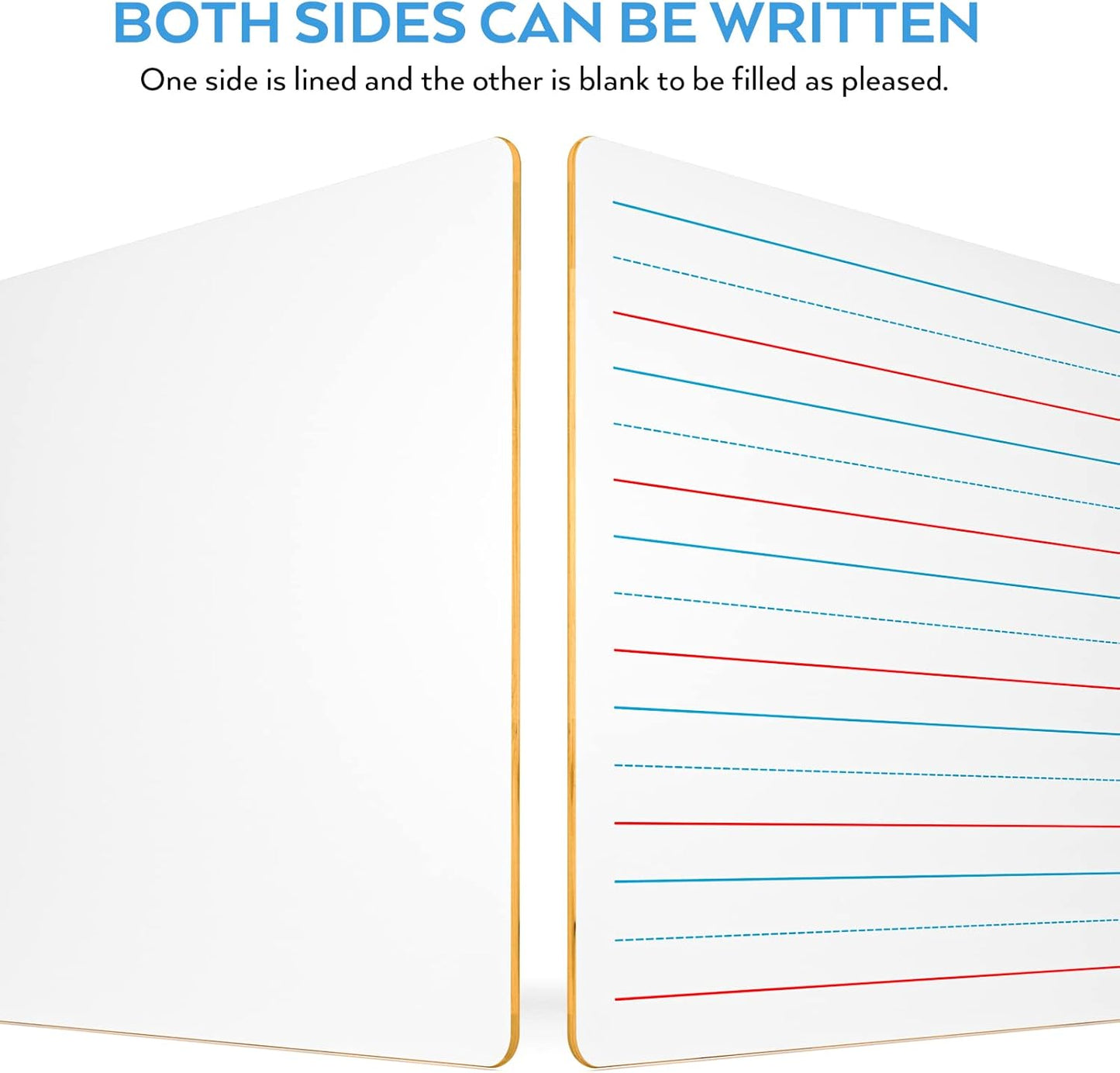 Nicpro Dry Erase Board with Lines 12 x 16 in, 2 Pack Kid Double Sided Lined White Board Dry Erase with 8 Pens, 2 Eraser, Small Learning Whiteboards for Kids, Students, Homeschool Essentials Supplies