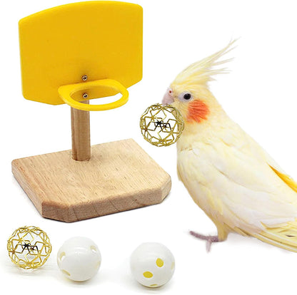 QBLEEV Bird Training Ring Toy, Parrot Trick Tabletop Toys, Educational Stacking Color Rings, Cage Toys