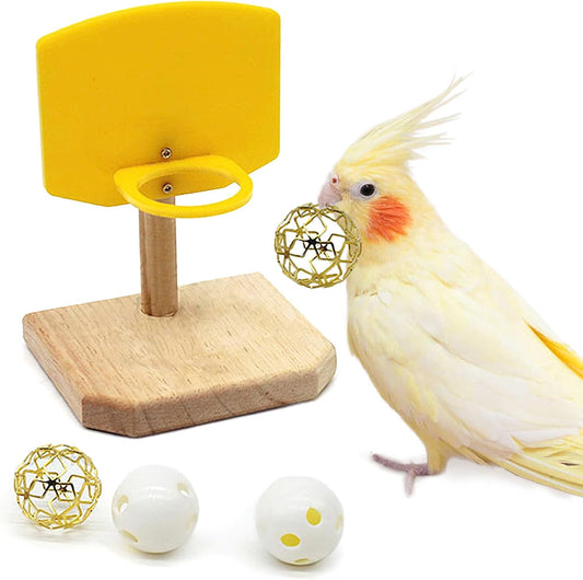 QBLEEV Bird Training Ring Toy, Parrot Trick Tabletop Toys, Educational Stacking Color Rings, Cage Toys