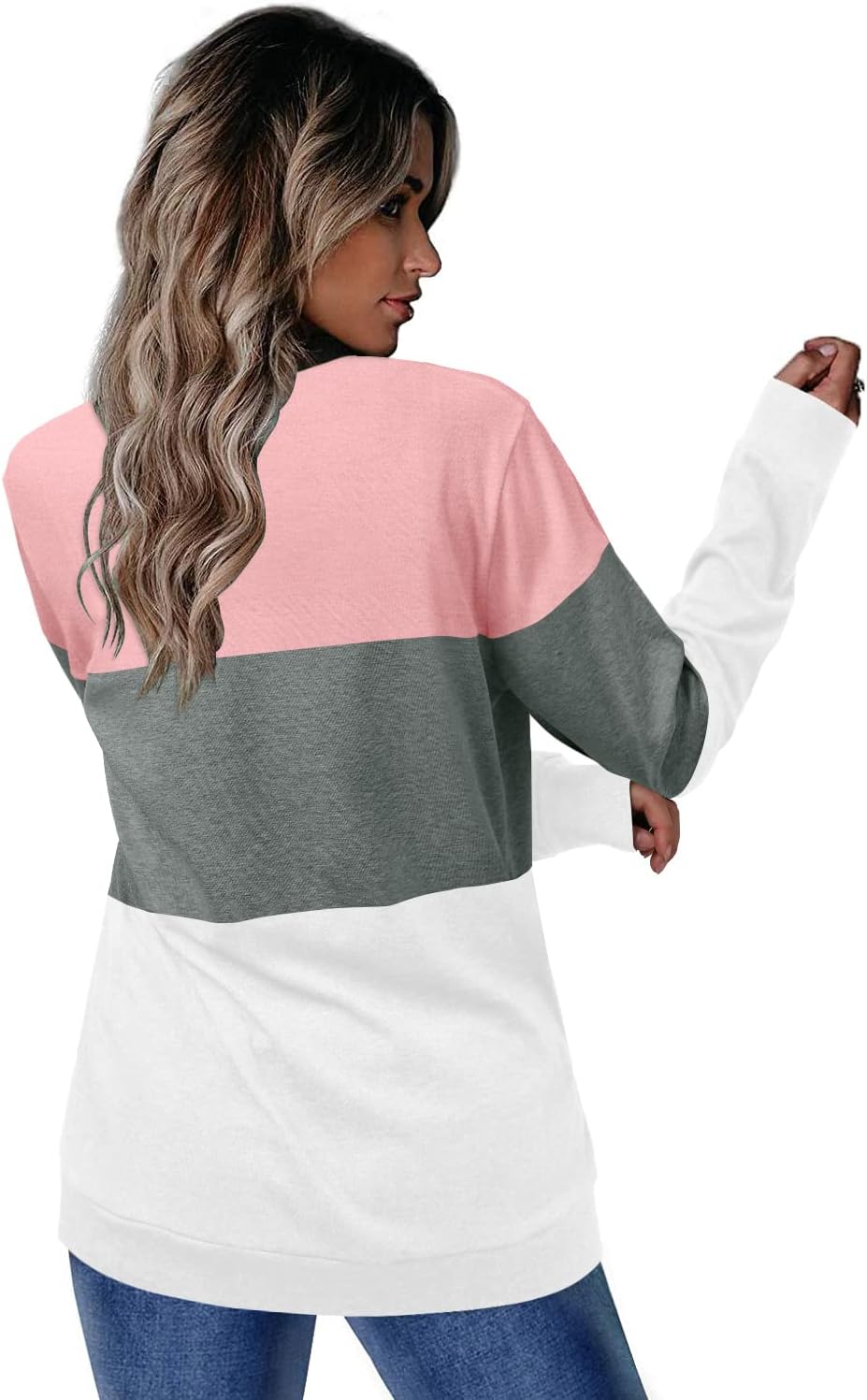 CRAZY GRID Womens Trendy Long Sleeve Shirts Casual Loose Soft Sweatshirt Fall Tops