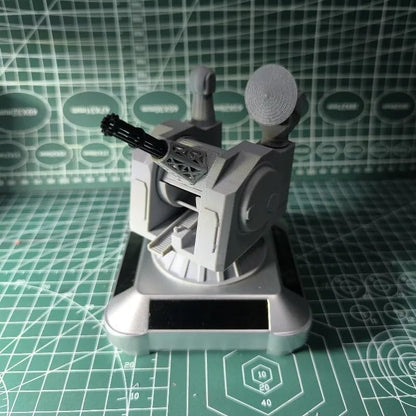 3D-Printed Solar-Powered Military Model Rotating Ornament, Great Decorative Artwork Model Gift for Home,Gift Ideal for Military Enthusiasts (Circular Radar Close-in Weapon System)