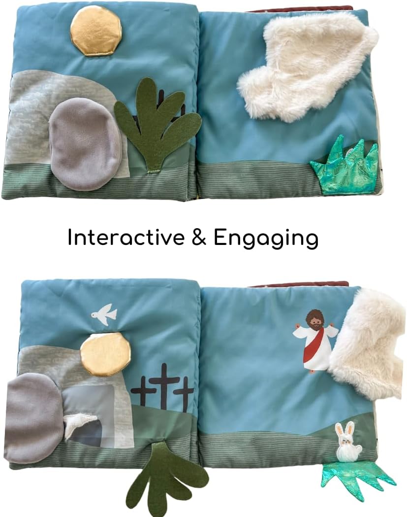Rosary Quiet Book for Babies and Toddlers - Explore The Mysteries of The Rosary Through Play - Interactive Faith-Based Sensory Learning - Ideal for Family Prayer and Baptism Gifts
