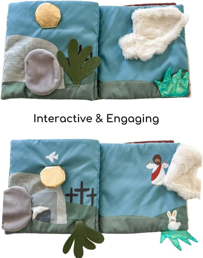 Rosary Quiet Book for Babies and Toddlers - Explore The Mysteries of The Rosary Through Play - Interactive Faith-Based Sensory Learning - Ideal for Family Prayer and Baptism Gifts