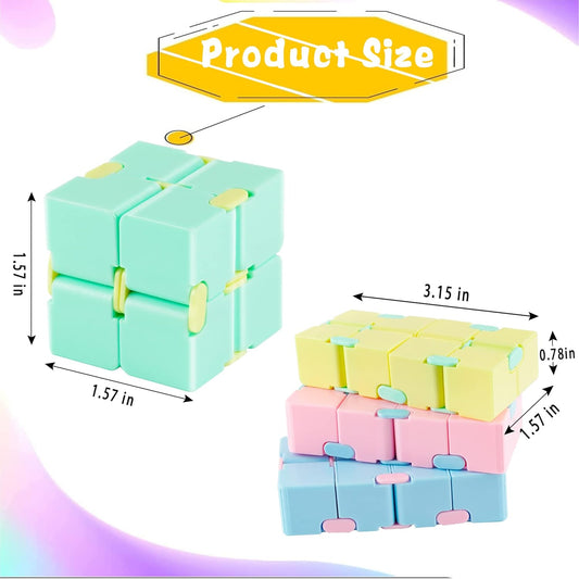 4 Packs Infinity Cube Toy Stress Relieving Game for Kids and Adults,Cute Mini Unique Gadget Anxiety Relief Kill Time Magic Puzzle Flip ADD, ADHD, Killing