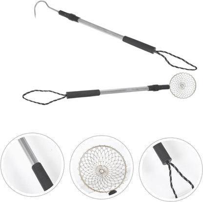 ORFOFE Reusable Beach Sand Sifter Kit with Detachable Aluminum Scoop and Hook Lightweight Sand Shovel for Shell Collecting Rock Hunting and Treasure Digging Outdoors
