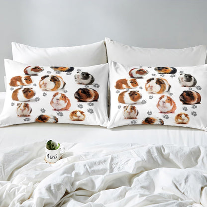 Manfei Musical Kids Fitted Sheet Full Size, MusicalGuitar Radio Drum Kit Headset Print Bedding Set 3pcs for Boys Girls, Rock Music Bed Cover with 2 Pillowcases, Soft Polyester Bedding, No Top Sheet