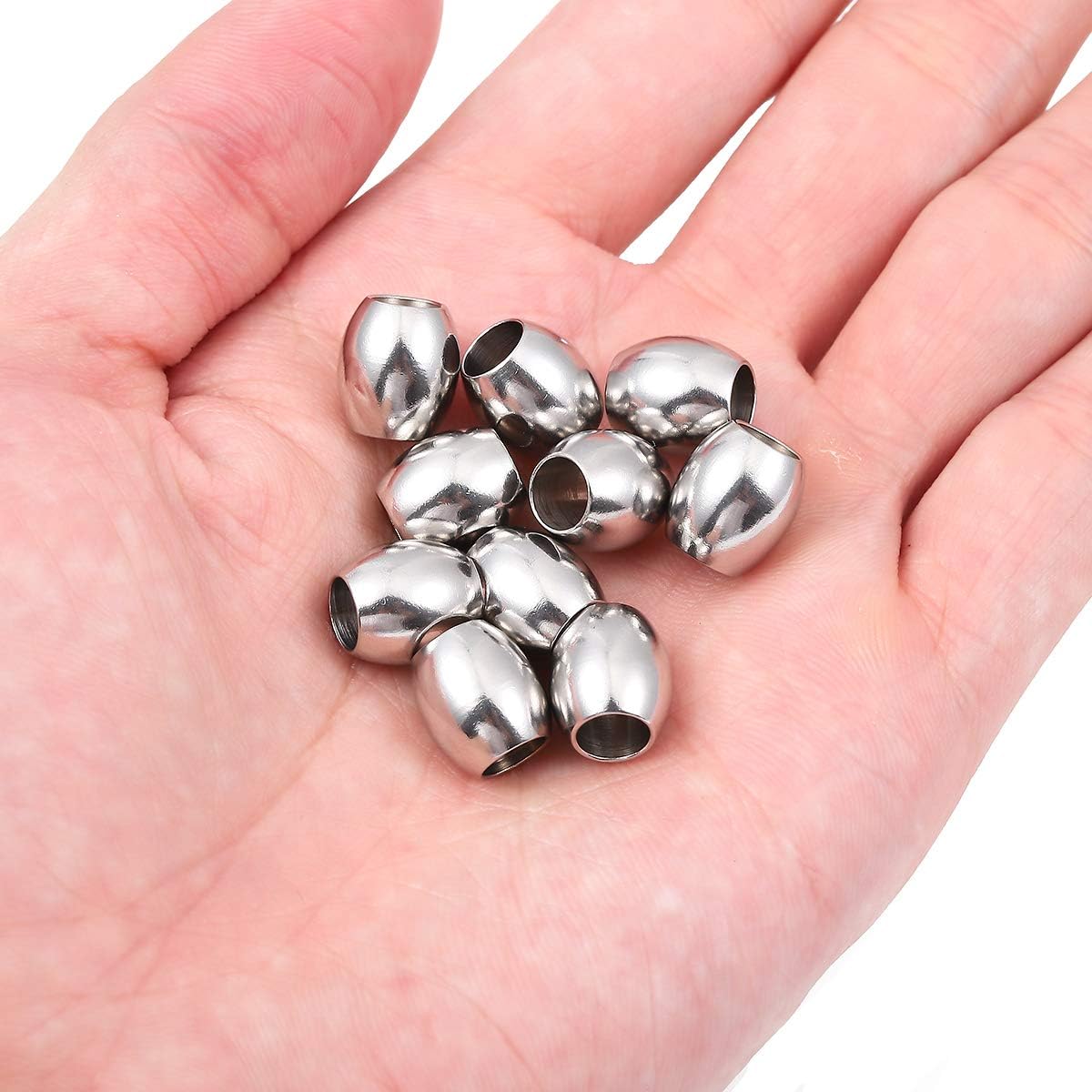 BEADIA Stainless Steel Spacer Beads 3x2.5mm Round Loose Charm Caps Beads for DIY Jewelry Making 100pcs with 1mm Hole
