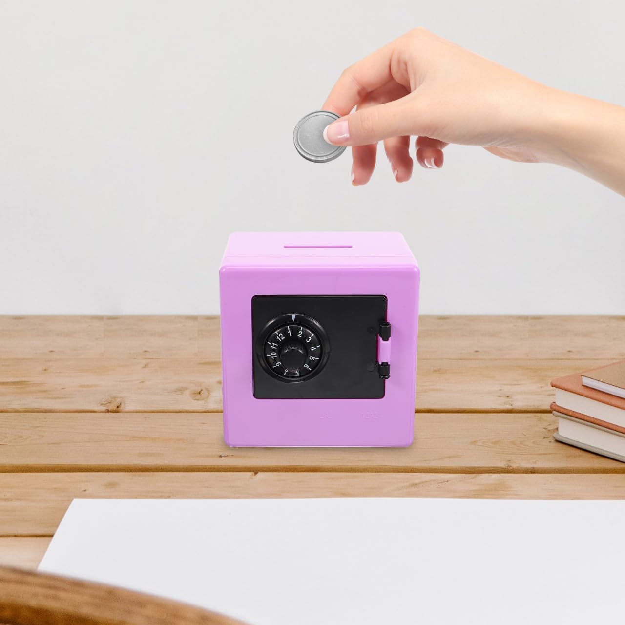SAFIGLE Kids Piggy Bank Safe with Password Lock Mini Coin Bank for Toddlers Educational Money Saving Box Compact 3.54In Children S Safe Box for Coins and Bills