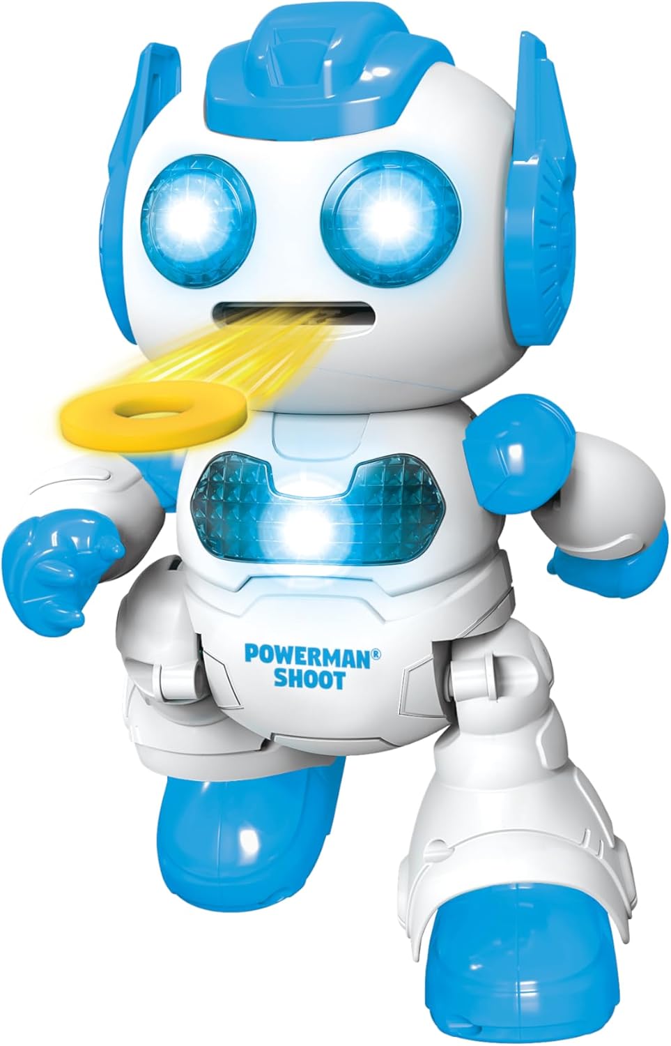 LEXiBOOK Powerman Max - Remote Control Walking Talking Toy Robot STEM Programmable Dances Sings Telling 10,000 Stories 300+ Learning Quiz Shooting Discs and Voice Repeat for Kids 4+ - ROB80EN, White