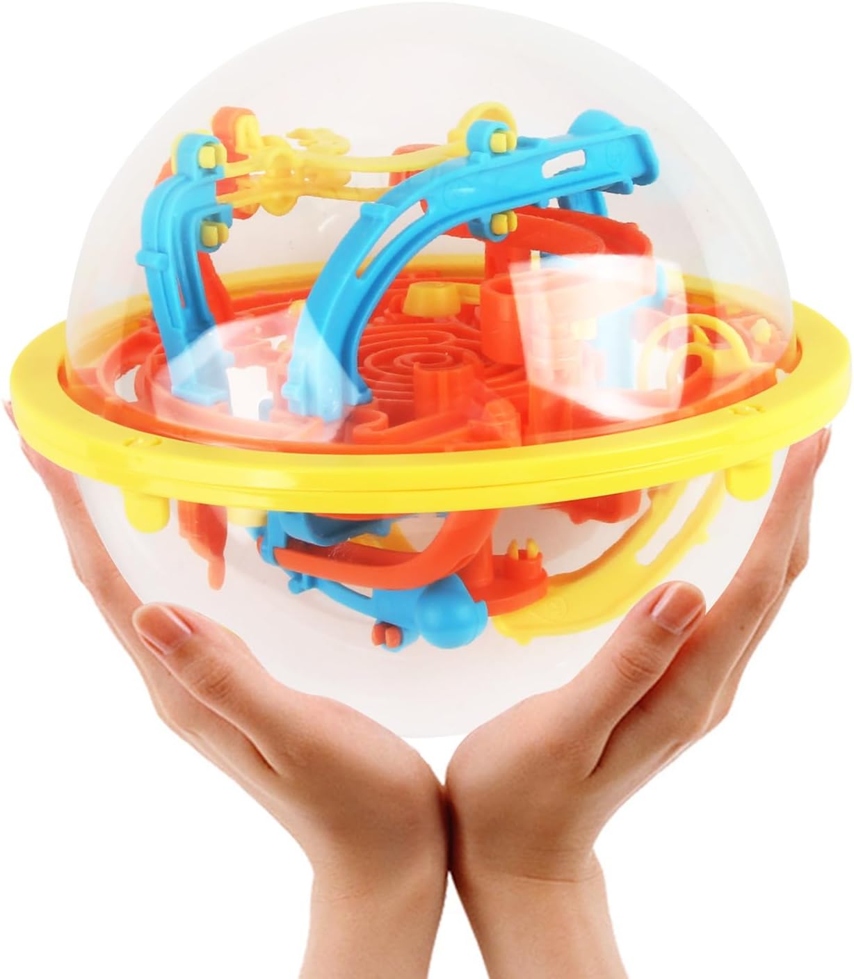 3D Maze Ball, Brain Teaser Puzzle Ball Interactive Maze Sphere Game (11cm,4.3’’) with 88 Obstacles Labyrinth Puzzle Ball for Kids Education Toys