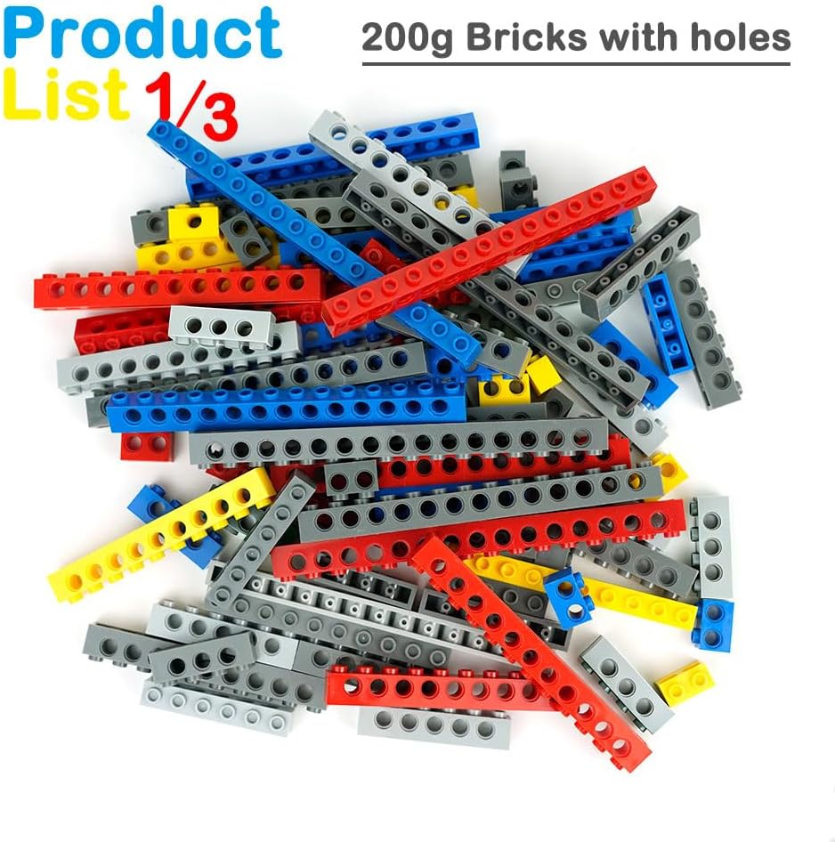BroTex Technical-Parts-Beams-Gears Bricks Bulk Pins Connectors, Compatible with Car-Motors Accessories Building Blocks Sets MOC Buildings Toys for Adults Kids Age 6+ Toys