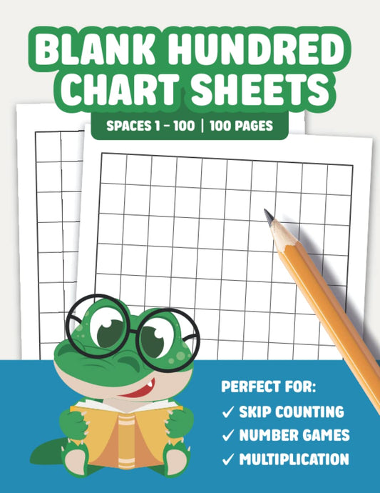 Blank Hundred Chart Sheets | Numbers 1 to 100 Worksheets: Practice Multiplication, Skip Counting and Number Games