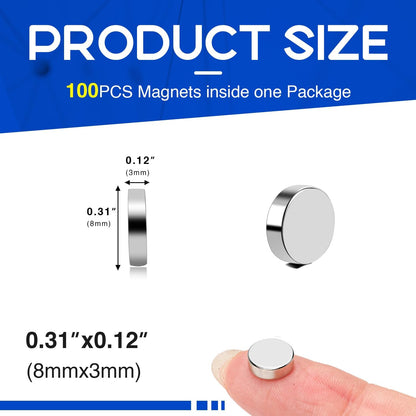 320Pcs Small Neodymium Magnets, 6x2mm Small Rare Earth Magnet Mini Magnets for Whiteboard, Office, School, STEM Measurement Kit, 3D Printing,Science Experiments