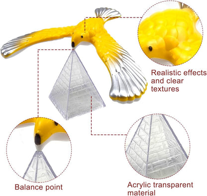 4PCS Balance Bird Gravity Bird with Pyramid Combination Physics Toy Physical Science Adults Office Desktop for Science Lovers Children and Teachers of All Ages