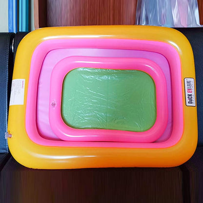Topwon Inflatable Sand Tray for Kids - Portable Sand Box with Molds - Random Color (Random Color, 23x17)