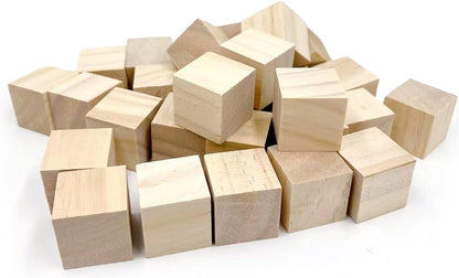 Wood Blocks for Crafts, Unfinished Wood Cubes, 2 Inch Natural Wooden Blocks, Pack of 8 Wood Square Blocks, Wooden Cubes for Arts and Crafts and DIY Projects