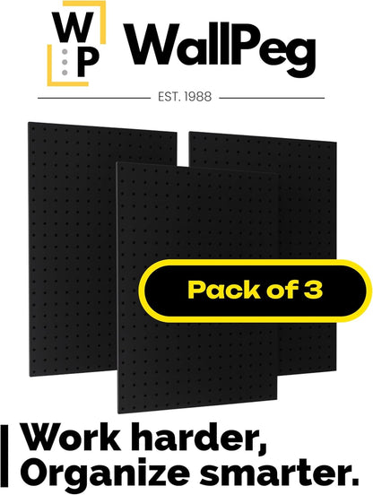WallPeg 24" x 48" Pegboard Wall Organizer - Kit (PK-312-B) Peg Board Organizer Accessories for Garage pegboard Storage, Tool & Craft Organization with Pegboard. Hooks, and Peg Board Bins