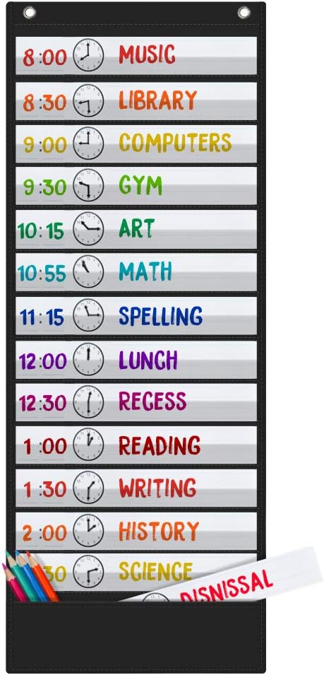 Godery Large Visual Schedule for Kids Chore Reward Chart,Bedtime Routine Chart for Toddlers,Double Side Weekly Planner Board with 109 Cards for Home School Planner,Autism Learning Materials.