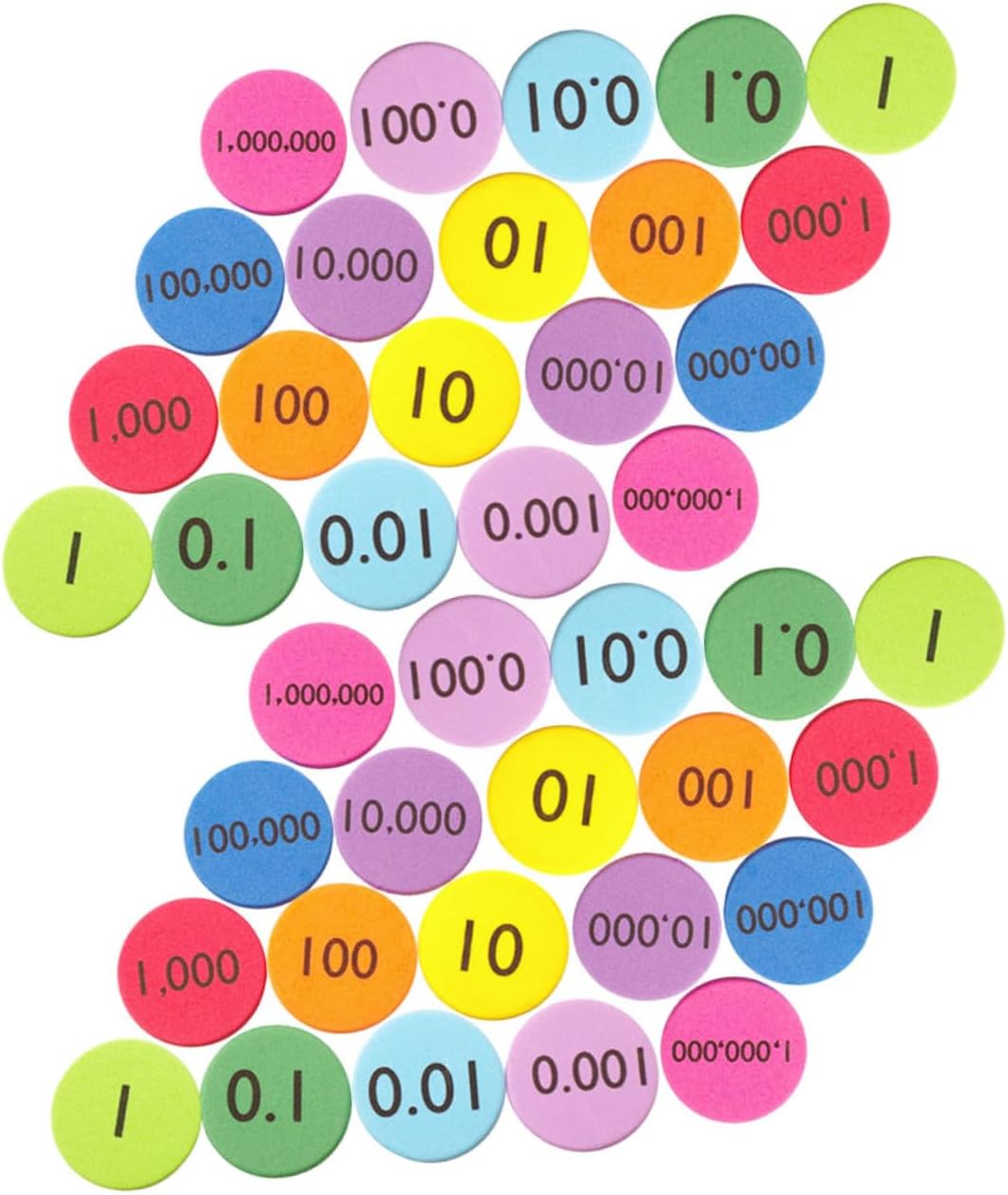 VILLCASE 300Pcs Eva Place Value Disks Educational Numbers Manipulatives for Teaching Supplies Disks for Math Learning and Organization Non Deforming and Material