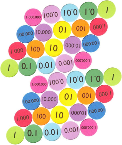 VILLCASE 300Pcs Eva Place Value Disks Educational Numbers Manipulatives for Teaching Supplies Disks for Math Learning and Organization Non Deforming and Material