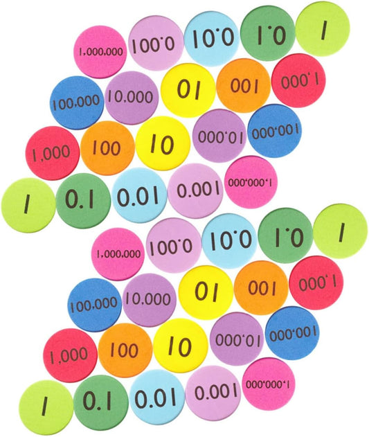 VILLCASE 300Pcs Eva Place Value Disks Educational Numbers Manipulatives for Teaching Supplies Disks for Math Learning and Organization Non Deforming and Material