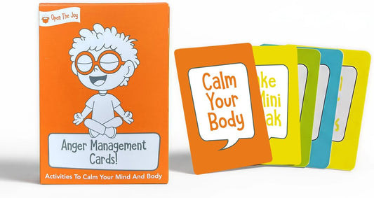 Open The Joy Anger Management Card Game, 50 Prompt Cards, Control Feelings and Increase Emotional Intelligence, Anger Management for Kids Ages 4+