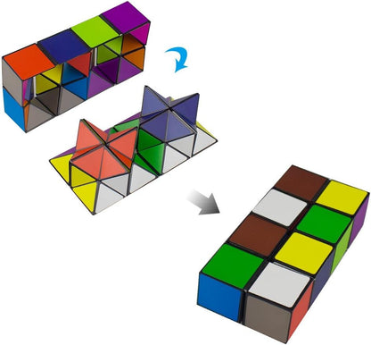 Magic Star Cube,SHONCO 2 in 1 Combo Infinity Cube Toy Transforming Geometric Puzzle 3D Assembly Fidget Stress Anxiety Relief Magic Puzzle Cubes for Kids and Adults